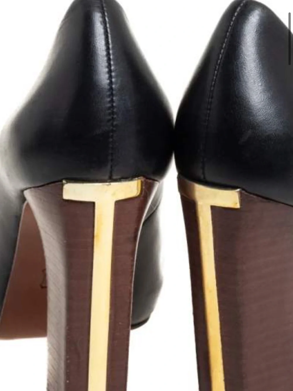 Authentic Tory Burch Black Peep-Toe Block Heel Pumps